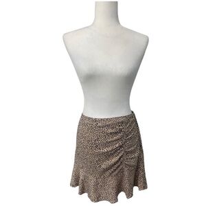 Abercrombie & Fitch Ruched Cheetah Print Skirt - Size Small